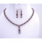 BRD555  Burgundy Swarovski Pearls w/ Swarovski Burgundy Crystals Bridal Jewelry Sets