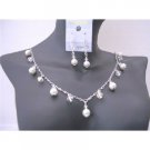 BRD540Sparkling Jewelry Set AB Swarovski Crystals And White Pearls Exclusive Bridal Jewelry Sets