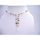 BRD648Necklace Jewelry Handmade Back Drop Bridal Bridemaids Pearls Crystals Custom Jewelry