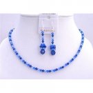 NSC592 Swarovski Tri-Color Crystals Necklace Set Genuine Swarovski Crystals