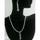 NSC382  Clear Crystals Necklace & Earrings Swarovski Clear Crystals Sterling Silver Jewelry