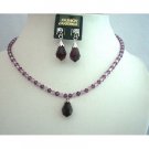 NSC341  Swarovski Amethyst Crsytal Jewelry Handcrafted Custom Crystals Jewelry