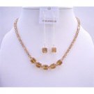 NSC585  AB Golden Shadow Crystals Light & Dark Cube Crystals Jewelry Set Handmade Jewelry