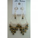 ERC063_2  Genuine New Swarovski Topak Crystals & Sterling 92.5 Silver Chanderlier Earrings