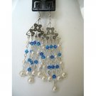 ERC118Genuine White Pearls w/Genuine Swarovski Sapphire Crystals w/Sterling Silver Earrings