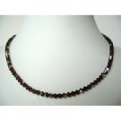 NSC290 Swarovski AB Smoked Topaz Crystals String Round Neck Necklace w/ AB Coated