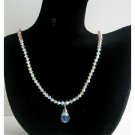 NSC450  Crystals Swarovski AB 2X Necklace With Swarovski AB Crystals Teardrop Jewelry Necklace