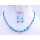 NSC623  Turquoise Crystals Jewelry Set Handcraft Necklace Set