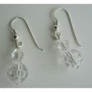 ERC305  Clear Swarovski Crysta Sterling Silver Earrings Genuine Swarovski Crystals