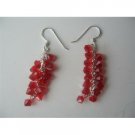 ERC260Red Siam Crystals Sterling Silver Earrings Genuine Swarovski Siam Red Crystals Earrings