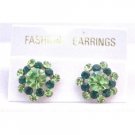 ERC517  Green Crystals Peridot Emerald Surgical Post Earrings