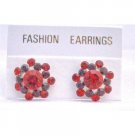 ERC515  Siam Red Crystals Surgical Post Earrings Light & Dark Siam Red Crystals Earrings