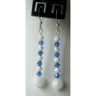 ERC166New Genuine Swarovski Crystals Earrings Sterling Silver French Wire Earrings