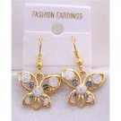 UER304  Dainty Earrings Butterfly Earrings w/ White & Blue Glitter Decorated Earrings