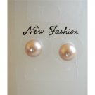 UER004 Stud Earrings Genuine Swarovski Champagne Pearls 6mm Stud w/CZ In Middle Pearls