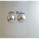 UER005  Grey Pearls Stud Earrings Genuine Swarovski Grey Pearls 8mm Stud Earrings