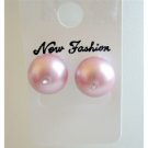 UER013 Swarovski 10mm Pink Pearls Stud Earrings w/CZ In The Middle Of Pearls