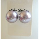 UER012Cubic Zircon Grey Pearls Stud Earrings Genuine Swarovski 10mm Pearls Stud Earrings