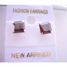 UER039  Elegant Stud Earrings Burnt Orange Price Cut Stud Earrings 8mm Cz Earrings