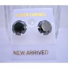 UER016  Sterling silver 92.5 Surgical Post Stud Earrings Black Cz Stud Earrings