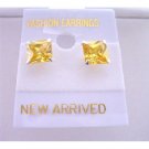 UER041  Beautiful Cute Citrine Stud Earrings 8mm Citrine CZ Stud Earrings