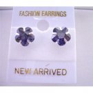 UER035  Tanzanite Flower Cubic Zircon Stud Earrings Surgical Post Earrings