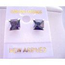 UER052  Tanzanite Prince Cut Stud Earrings
