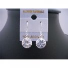 UER106  10mm Cubic Zircon Stud Earrings Genuine Sterling Silver 92.5 Hook Earrings
