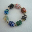 UBR024  Stretchable Bracelet Millefiori Murano Glass Bead Bracelet