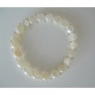 UBR063  White Freshwater Pearls Stretchable Bracelet