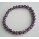 UBR055  Cat Eye Beaded Stretchable Bracelet Purple Cat Eye 6mm Beads Handmade Bracelet