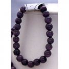 UBR031  Handmade Stretchable Bracelet Custom Dark Purple Genuine Cat Eye Beaded Bracelet