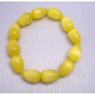 UBR026  Stretchable Bracelet Yellow Teardrop Cat Eye Beaded Bracelet