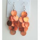 UER122  Orange Citrine Shell Chandelier Earrings Sexy Mop Shell Dangle Earrings