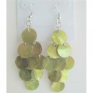 UER120  Sexy Lime Shell Chandelier Dangle Earrings Lime Mop Shell Dangle Earrings