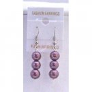 U075  Purple Earrings Purple Pearls Beads Earrings