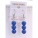 U118  Striking Smashing Dark Blue Pearls Earrings 3 Pearls Earrings
