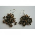 UER090  Tiger Stone Chip Sterling Silver Earrings w/ Tigger Eye Nugget Chip Earrings