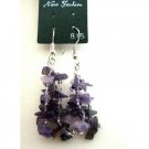 UER049  Lite & Dark Amethyst Stone Chip Beads Custom Handcrafted Jewelry Earrings