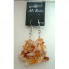 UER050  Genuine Carnelian Stone Chip Bead Earrings Custom Handcrafted Jewelry
