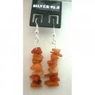 UER057  Handmade Custom Sterling Silver Carnelian Nugget Chip Earrings