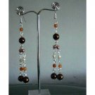 U088  Multi Color Pearls Drop Earrings Cultured Pearls Earrings