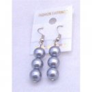 UER115  Big Off White Simulated Pearls Earrings
