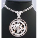 HH200 Spinning Pendant Fully Embbeded With Cubic Zircon Sparkling Like Diamond Long Necklace