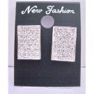 HH068  Shimmering Sparkling Hip Hop Earrings Dog Tag Earrings Full Embedded w/ CZ