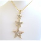HH122  HipHop STAR 22k Gold Plated Pendant Thick Chained Necklace & Gold Plated Star Pendant