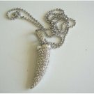 HH076  Cubic Zircon Hip Hop Dagger Pendant ICed Shimmering w/ CZ 24 inches Chain