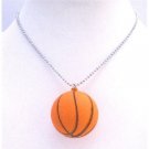 HH209  Basket Ball Pendant Necklace Sports Basket Ball Pendant w/ 30 inches Long chain