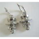 HH165  Cubic Zircon Hat Skull With Top Hat Dangle Fashion Earrings