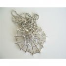 HH089  Cubic Zircon Spider Web Pendant NEcklace Hip Hop Jewelry